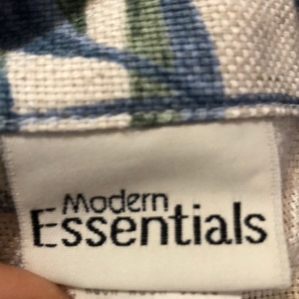 Vintage Floral Print Blazer / Cream & Blue/ Linen - Picture 10 of 11